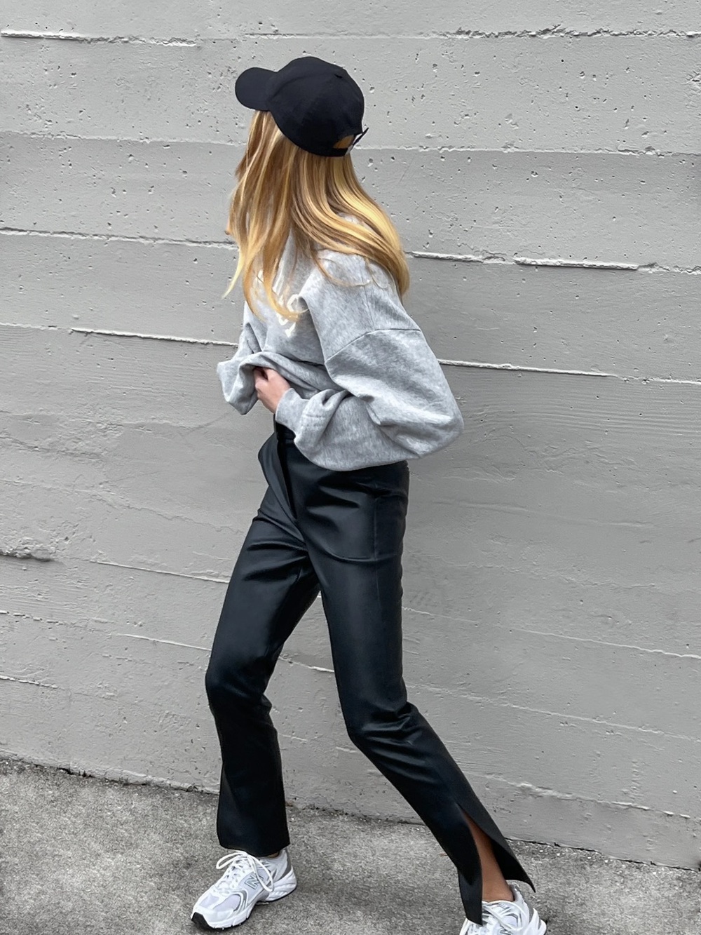 Black Vegan Leather Wide-Leg Pants